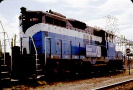 Great Northern Railway 690 at Wenatchee, Washington in 1969.