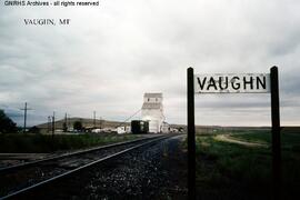 Great Northern Station Sign at Vaughn, Montana, undated