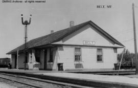 Great Northern Depot at Belt, Montana, undated