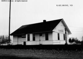 Great Northern Depot at Karlsrone, North Dakota, undated