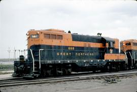 Great Northern Railway 668 at Williston, North Dakota in 1969.