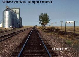 Great Northern Station Sign at Dunkirk, Montana, undated