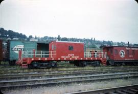 Great Northern Railway Caboose X180 a transfer caboose made from a locomotive frame at Seattle, W...