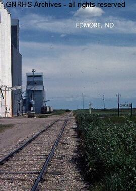 Great Northern Station Sign at Edmore, North Dakota, undated