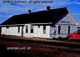 Great Northern Depot at Medicine Lake, Montana, undated