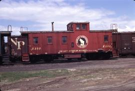 Great Northern Railway Caboose X-232  at Great Falls, Montana in 1971.
