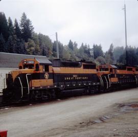 Great Northern Railway 3021 at Bonners Ferry, Idaho in 1967.