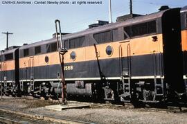 Great Northern Diesel Locomotive 358B at Wenatchee, Washington, 1967