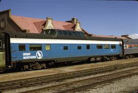 Great Northern Railway Passenger Car 1323 at Billings, Montana in 1973.