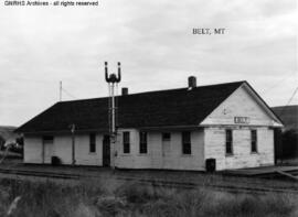 Great Northern Depot at Belt , Montana, undated