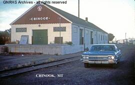 Great Northern Depot at Chinook, Montana, undated