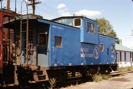 Great Northern Railway Caboose X-152 in Big Sky Blue color scheme.