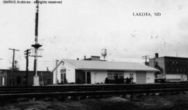 Great Northern Depot at Lakota, North Dakota, undated