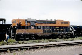 Great Northern Railway 665 at Williston, North Dakota in 1969.