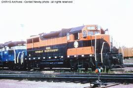 Great Northern Diesel Locomotive 3021 at Havre, Montana, 1969