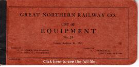 Great Northern Railway Company List of Equipment Number 23, 1921