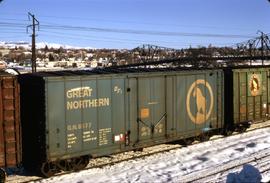 Great Northern Railway Box car 6577, at Wenatchee, Washington in 1971.