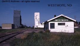 Great Northern Depot at Westhope, North Dakota, undated