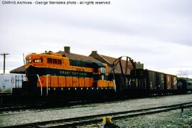 Great Northern Diesel Locomotive 682 at Lewistown, Montana, 1965