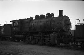 Great Northern Steam Locomotive 847 at Willmar, Minnesota in 1960.