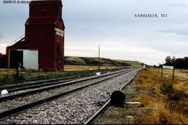 Great Northern Station Sign at Vandalia, Montana, undated