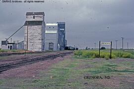 Great Northern Station Sign at Grenora, North Dakota, undated