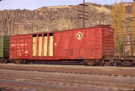Great Northern Railway Box car 39998, at North Platte, Nebraska in 1973.