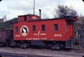 Great Northern Railway Caboose X432 at Seattle, Washington in 1968.