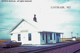 Great Northern Depot at Lothair, Montana, undated