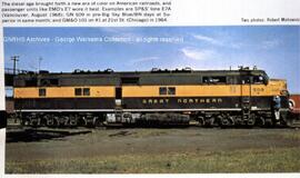 Great Northern Diesel Locomotive 509 at Superior, Wisconsin, 1968