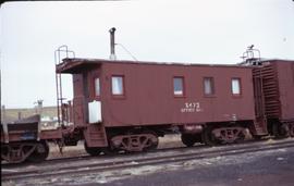 Great Northern Railway Outfit Car X473 at Shelby, Montana in 1974.