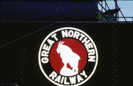 Great Northern Railway herald on (side facing goat) onlocomotive tender