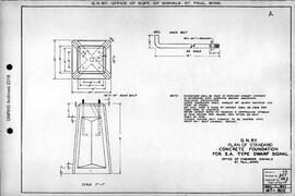 Great Northern Railway Standard Signal Plans; Foundation Concrete Dwarf Signal Type S. A., 1957