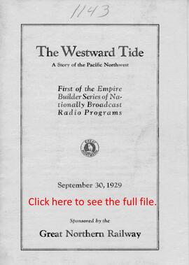 Radio Show Script for "The Westward Tide", 1929