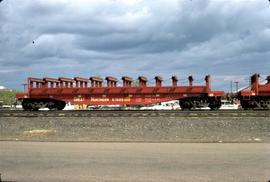 Great Northern Railway Flat car 67605 at Great Falls, Montana in 1971.