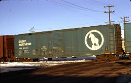 Great Northern Railway Box car 36308,  at Wenatchee, Washington in 1972.