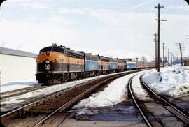 Great Northern Railway snow excursion train at Cashmere, Washington in 1969.