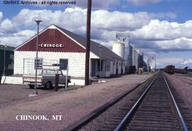 Great Northern Depot at Chinook, Montana, undated