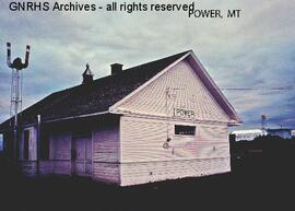 Great Northern Depot at Power, Montana, undated