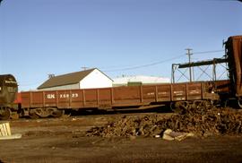 Great Northern Railway MOW X5923, Work gondola at Havre, Montana in 1974.