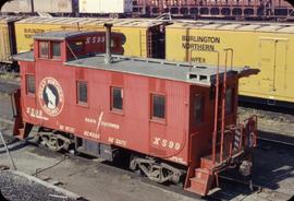 Great Northern Railway Caboose X599  at Spokane Washington in 1969.