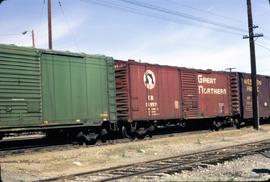 Great Northern Railway Box car 21957, at Wenatchee, Washington in 1973.