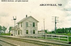 Great Northern Depot at Argusville, North Dakota, undated