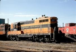 Great Northern Railway 637 at Minneapolis Junction, Minnesota in 1969.