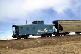 Great Northern Railway Caboose X-235  at Cut Bank, Montana in 1972.