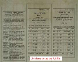 Bill of Materials for Various Track Switches Using Great Northern's Experimental Triangular Ties,...