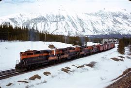 Great Northern Railway Train 492 second section at Summit, Montana in 1968.