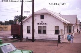 Great Northern Depot at Malta, Montana, undated