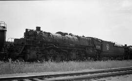 Great Northern Steam Locomotive 2021 at Superior, Wisconsin in 1958.