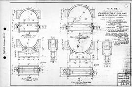 Great Northern Railway Standard Signal Plans; Clamp, for 6 Inch Pipe and Base of Ground Signal, 1917